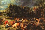 RUBENS, Pieter Pauwel Landscape with Cows china oil painting reproduction